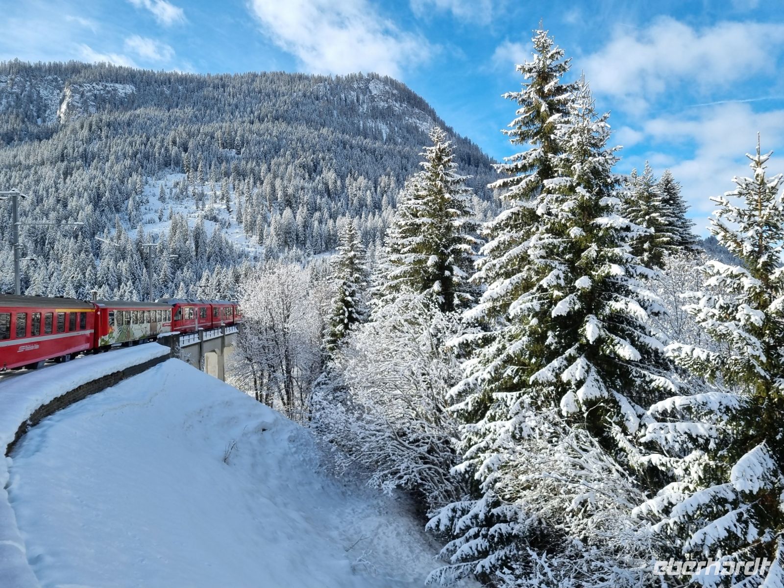 Fahrt mit dem Arosa-Express - Langwieser Viadukt