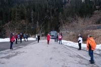 User Bus holt uns nach Foto-Aufnahmen ab