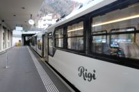 Fahrt mit den neuen Bahnen auf die Rigi
