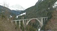 Fahrt von Chur mit der Arosa-Bahn nach Arosa, hier Langwieser Viadukt