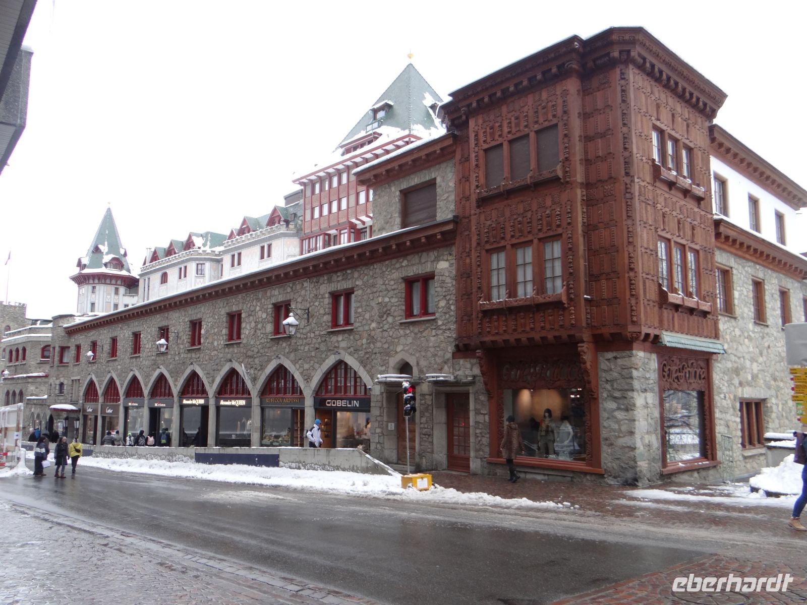 St. Moritz, eine Ecke des berühmten Hotels Palace
