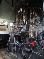 Luzern, Verkehrshaus, Führerstand einer Dampflokomotive – schön wie ein Stillleben.