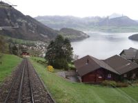 Rigibahn, von Vitznau aus geht es steil nach oben.