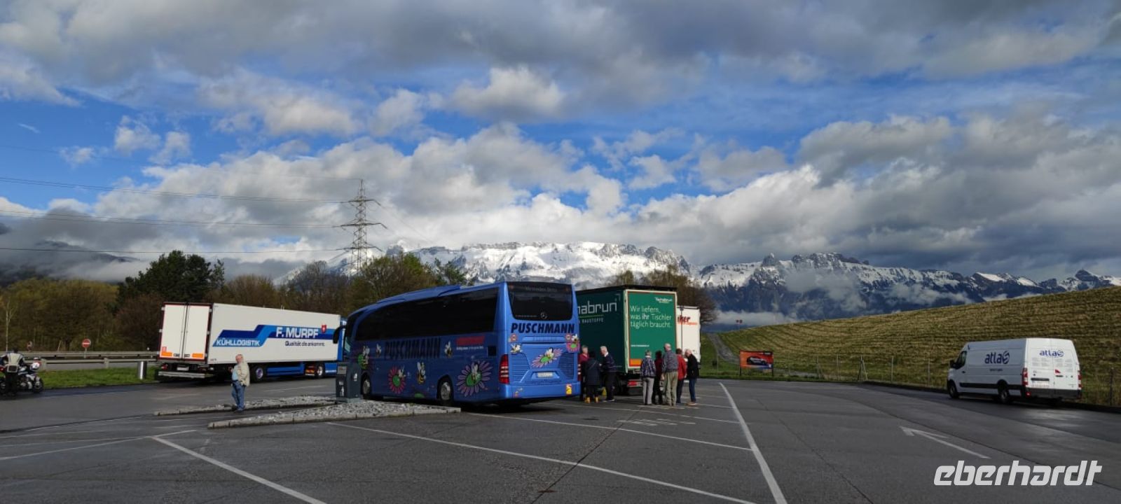 Am Rückreisetag glänzten die Berge.