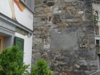 St. Gallen, die Schiedmauer verlief zwischen der Kloster- und der reformierten Kirche.