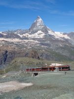 Matterhorn mit Gornergratbahn, Gornergrat, Schweiz
