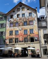 Bemalte Häuser im Luzern