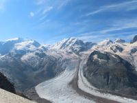175 Zermatt - Auf dem Gornergrat - Blick zum Grenzgletscher und zur Monte Rosa
