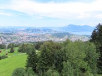 297 Ausflug auf den Pilatus - Talfahrt mit der Gondelbahn - Blick auf Luzern