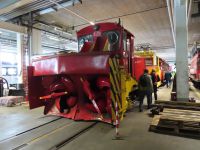 557 Besuch im Depot der Rigi Bahn im  Bahnhof Vitznau - Schneefräse