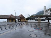 573 Besuch im Depot der Rigi Bahn im  Bahnhof Vitznau - die Drehscheibe in Aktion