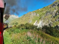 Fahrt mit der Furka-Dampfbahn von Realp nach Oberwald...