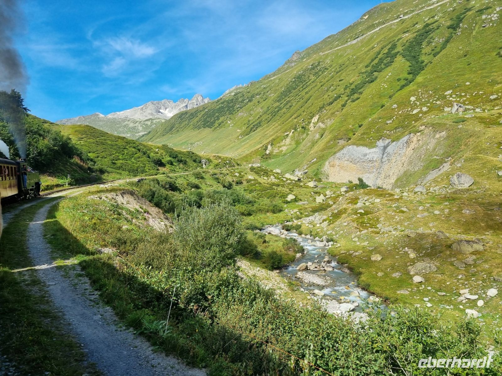 Fahrt mit der Furka-Dampfbahn von Realp nach Oberwald...