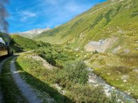 Fahrt mit der Furka-Dampfbahn von Realp nach Oberwald...