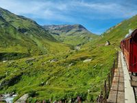 Fahrt mit der Furka-Dampfbahn von Realp nach Oberwald...