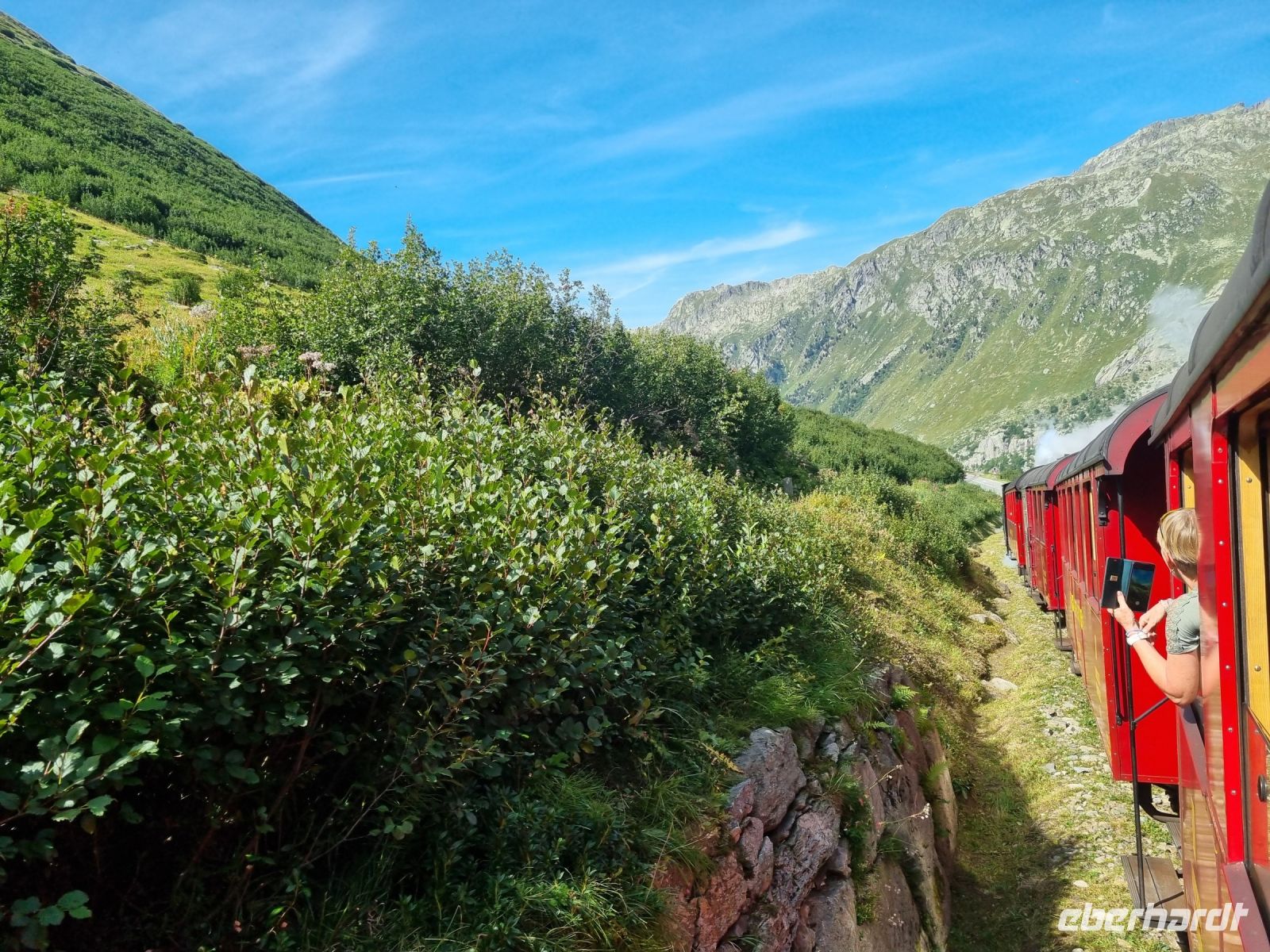 Fahrt mit der Furka-Dampfbahn von Realp nach Oberwald...