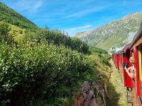 Fahrt mit der Furka-Dampfbahn von Realp nach Oberwald...
