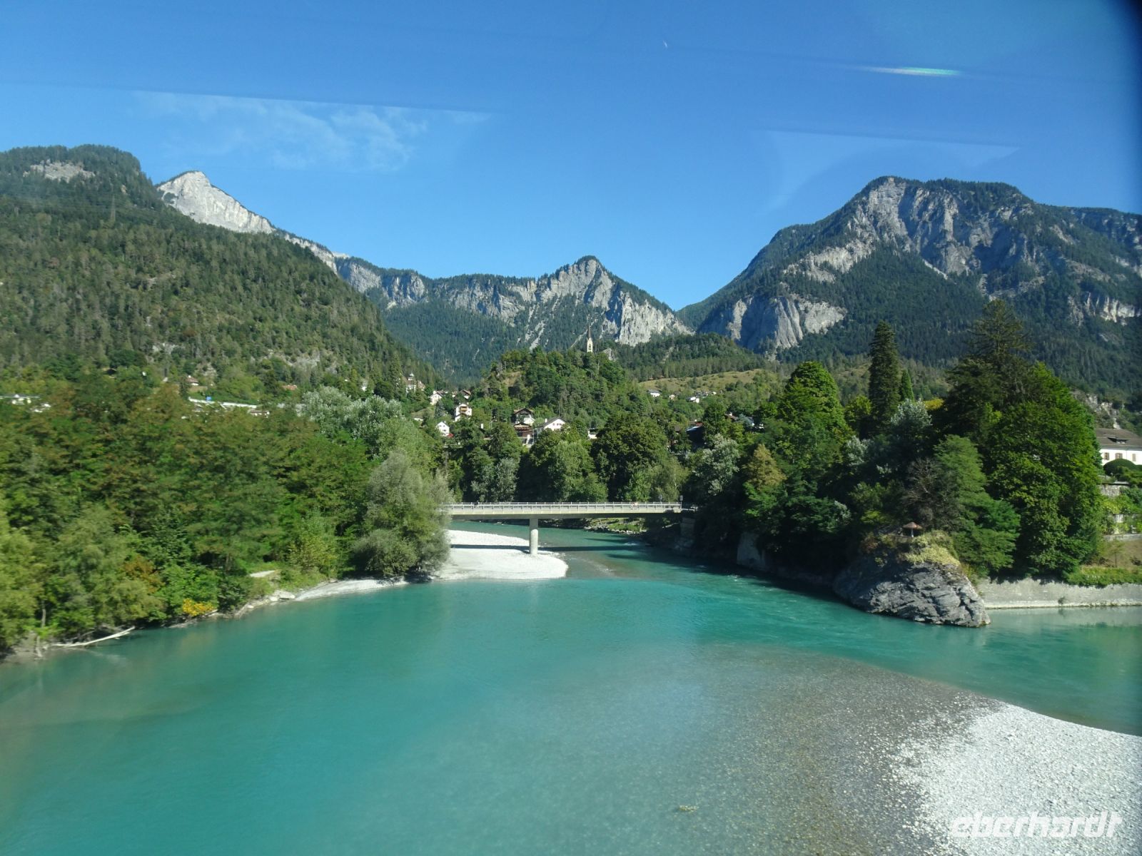 Reichenau - Zusammenfluss von Hinter (links) - und Vorderrhein...