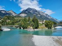 Fahrt mit dem Glacier-Express... - von Disentis nach Chur (Zusammenfluss von Vorder- und Hinterrhein bei Reichenau)