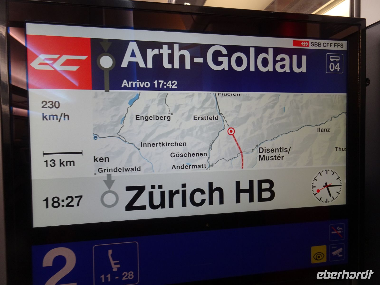 Fahrt durch den Gotthard-Basistunnel mit 230 km/h