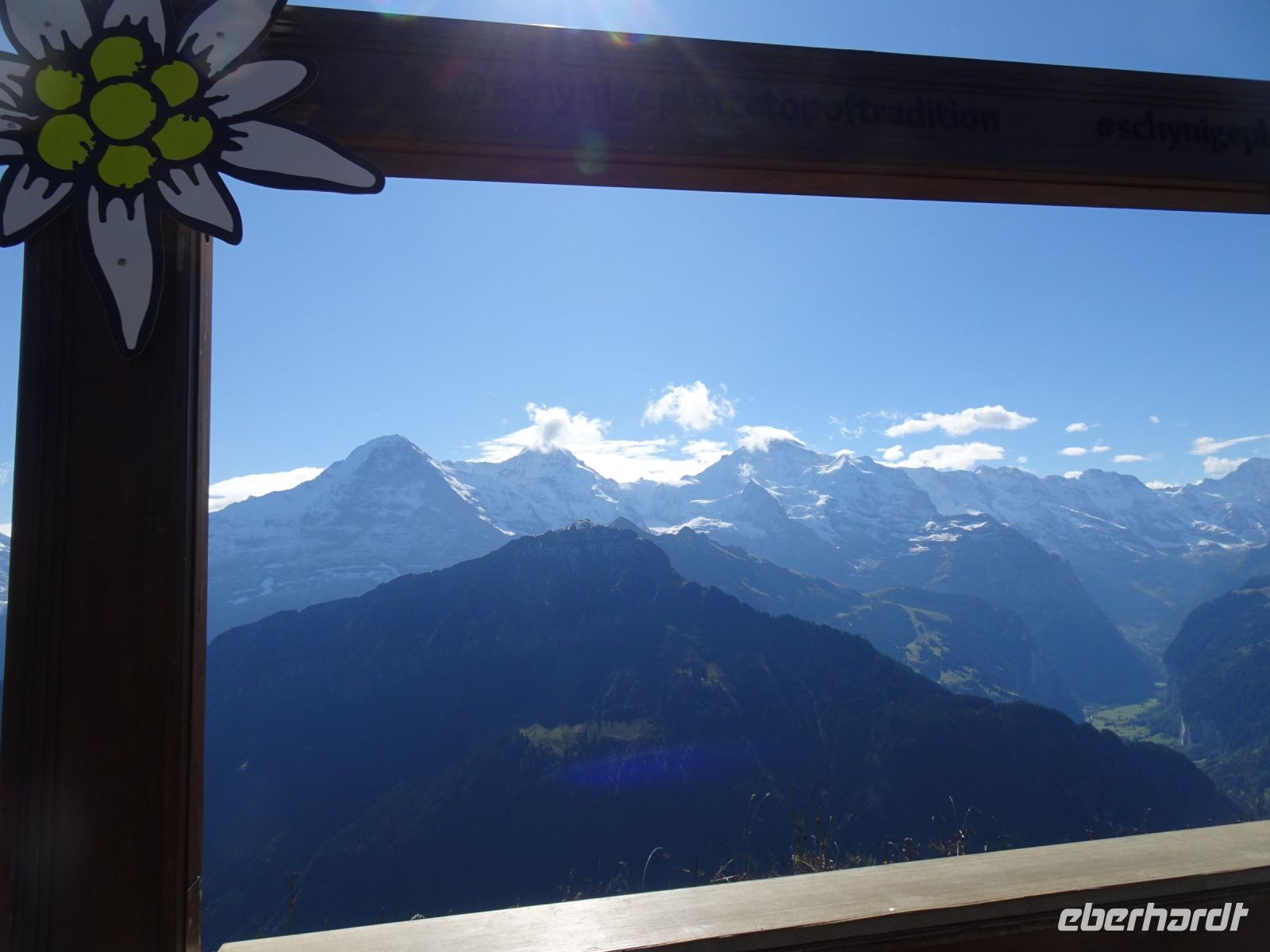 Schynige Platte, Blick auf das Lauterbrunnental, Jungfrau, Mönch und Eiger (von rechts)