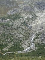 Blick auf die junge Rhone am Gletscherauslauf