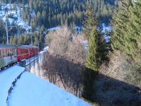 209 Fahrt mit der Arosa Bahn über das Langwieser Viadukt