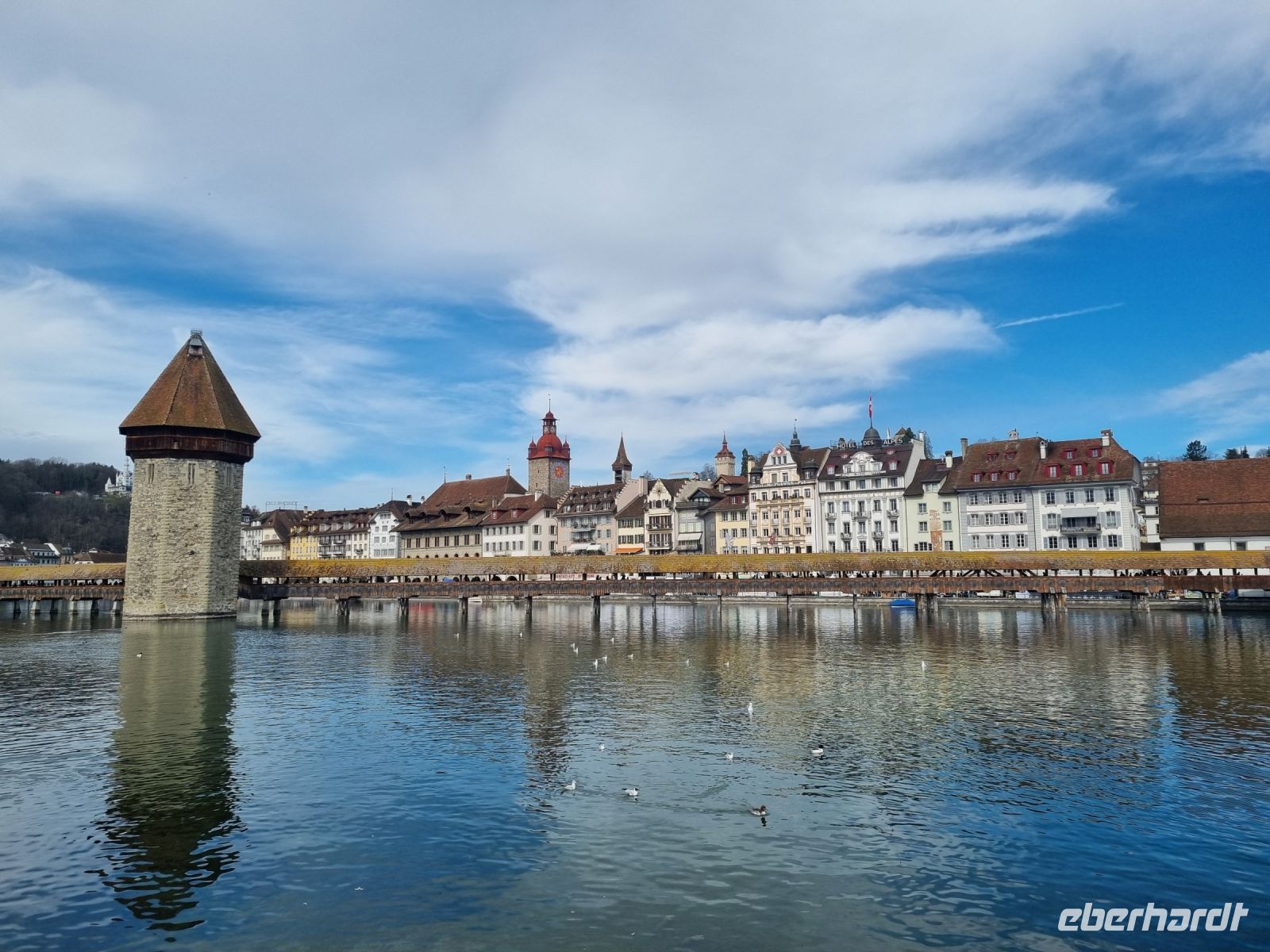 Luzern - Kapellbrücke mit Altstadt