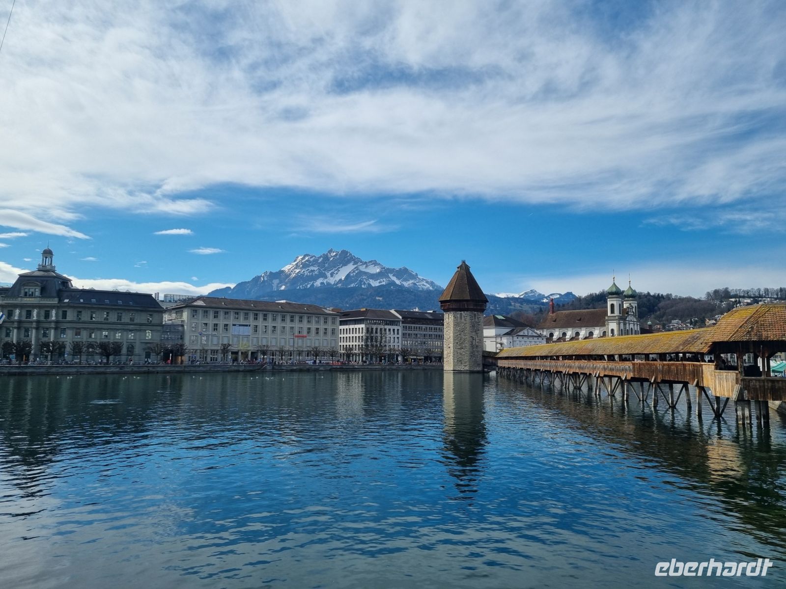 Luzern - Kapellbrücke mit Pilatus 