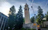 St. Moritz, der schiefe Kirchturm