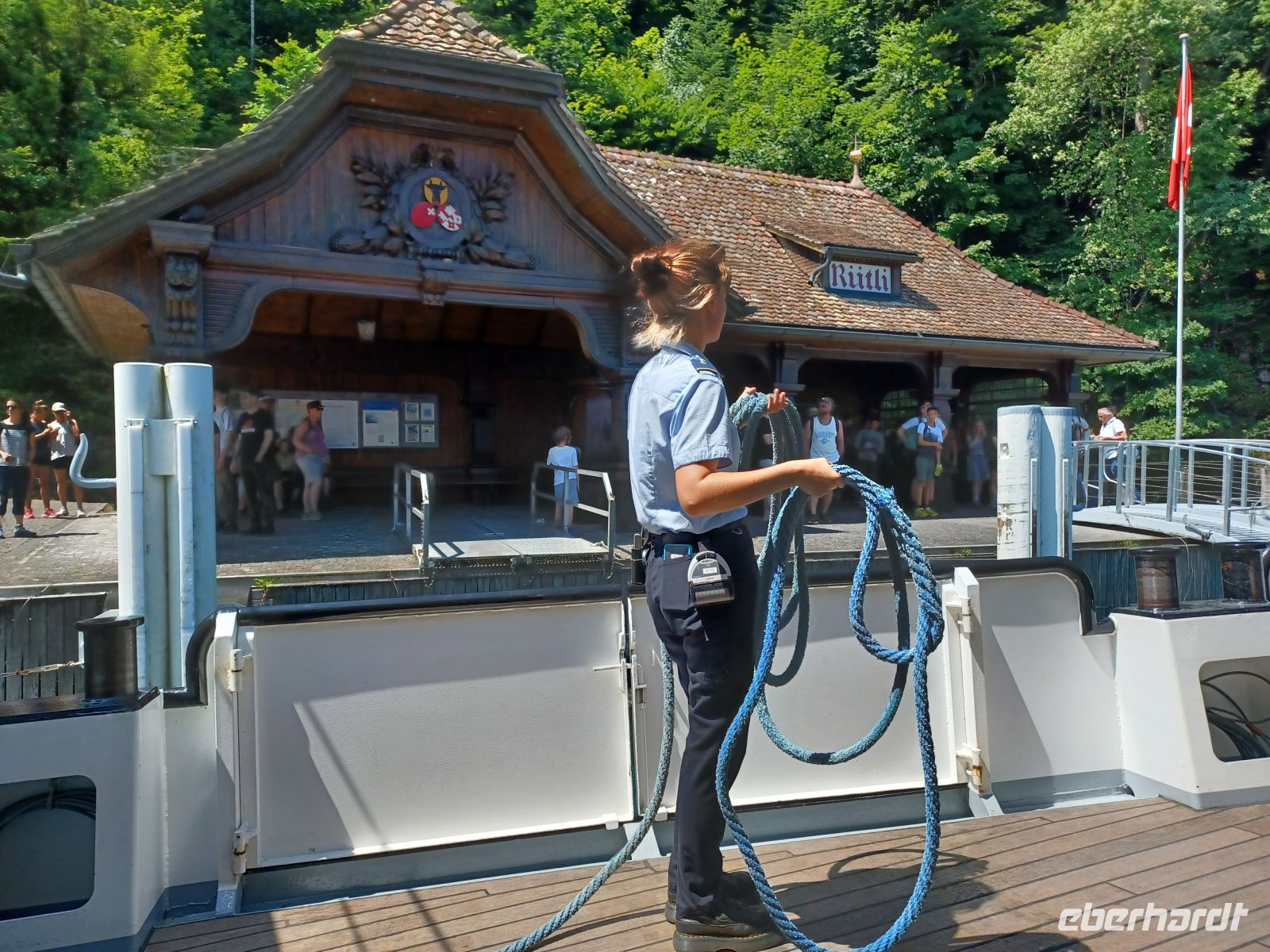Anlegen am Rütli, oberhalb wurde die Schweiz gegründet