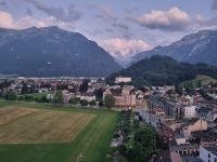Interlaken - Ausblick von der Dachterrasse des Hotels 