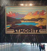 St. Moritz - Werbeplakt in den Angängen des Tourismus