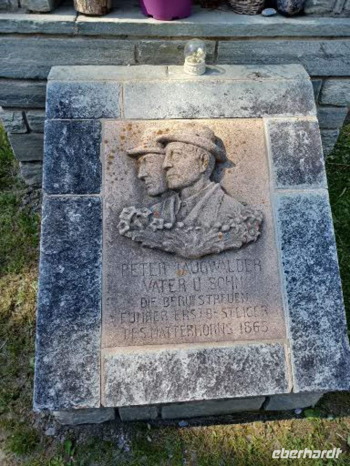 Zermatt -Bergsteigerfriedhof- Gedenken an Vater u. Sohn