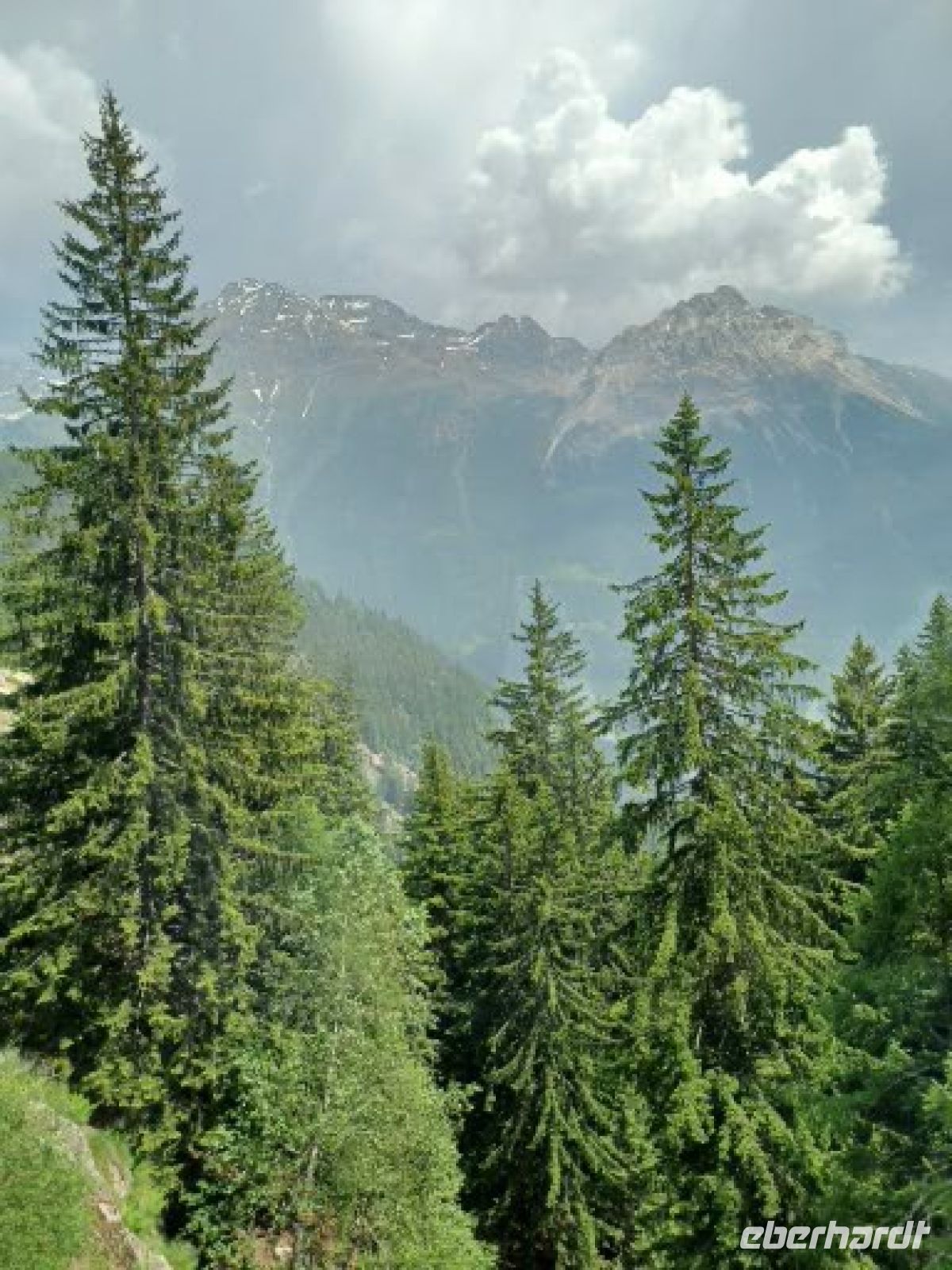 Blick über das Poschaviotal auf die Bergkette