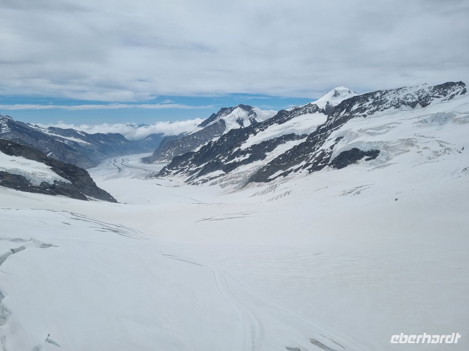 Jungfraujoch - Ausblick von der Sphinx-Aussichtsplattform (Aletschgletscher)