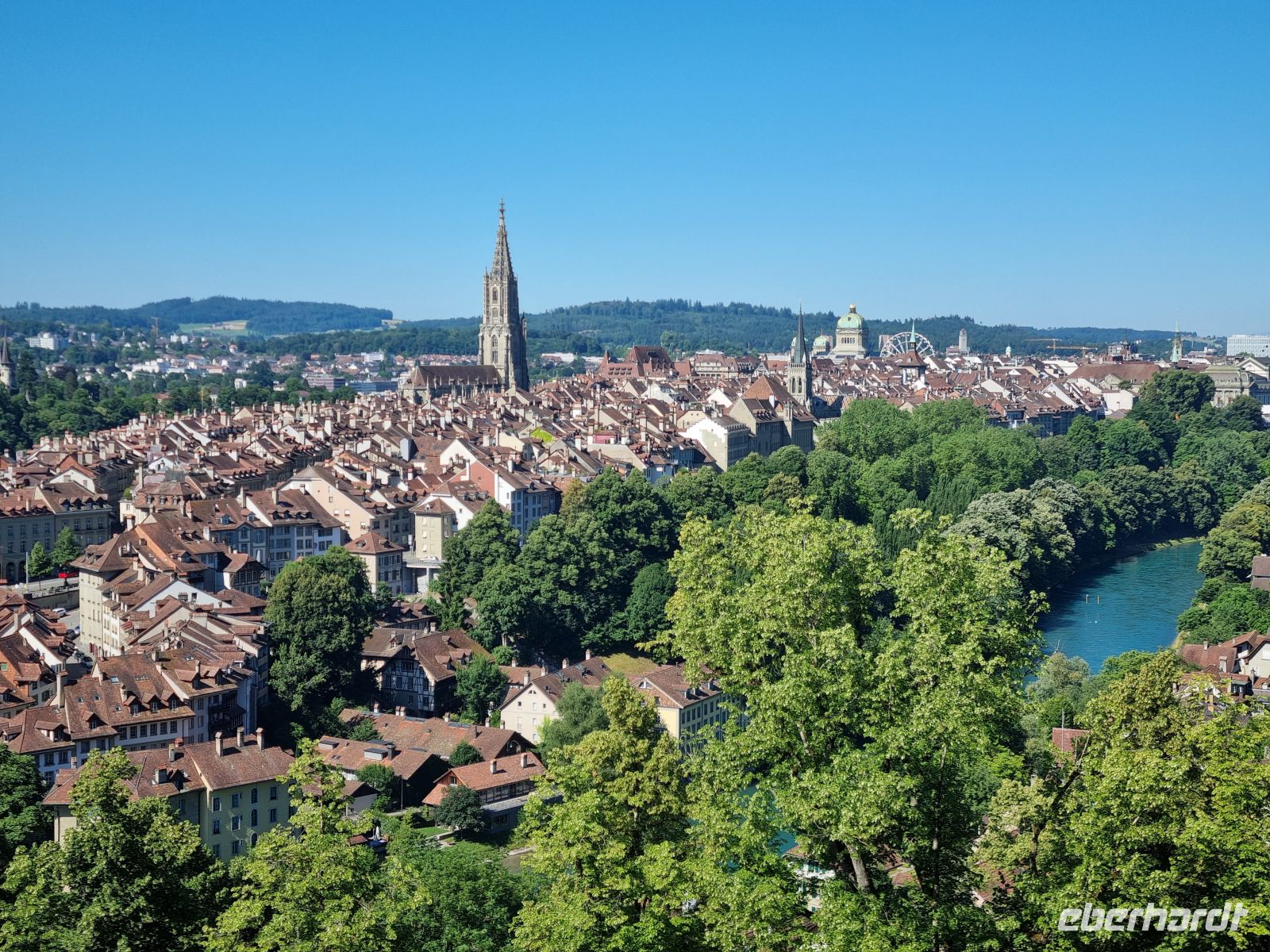 Bern - Blick vom Rosengarten auf die Altstadt