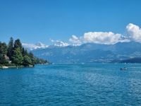 Schifffahrt auf dem Thunersee - Blick auf Eiger, Mönch und Jungfrau