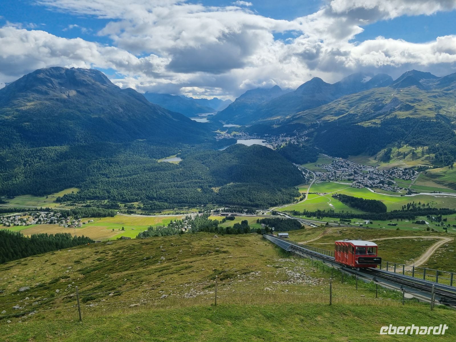 Muottas Muragl - Blick auf die Oberengadiner Seen