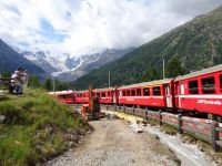 Morteratschgletscher aus Montebello Kurve, Pontresina, Schweiz