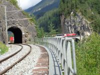 Glacierexpress auf dem Landwasserviadukt, Filisur, Schweiz