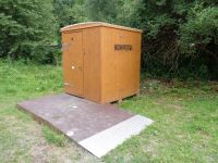Toilette am Parkplatz Landwasserviadukt, Filisur, Schweiz