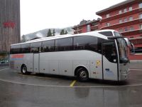 unser Bus am Bahnhof Davos-Platz, Schweiz