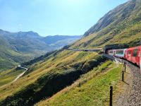 Fahrt mit dem Glacier-Express (auf dem Weg von Disentis zum Oberalppass...)