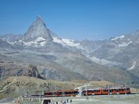 auf dem Gornergrat mit Blick zum Matterhorn