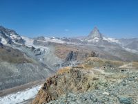 auf dem Gornergrat mit Blick zum Matterhorn