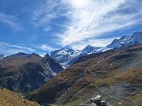 296 Ausflug zum Kleinen Matterhorn - Blick von der Station Schwarzsee zum Monte Rosa Massiv