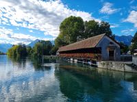 Thun (Blick vom Göttibachsteg zur Oberen Schleusenbrücke)