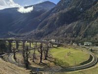 Fahrt mit dem Bernina-Express - Kreisviadukt von Brusio