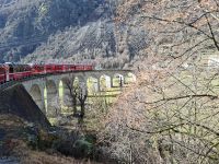 Fahrt mit dem Bernina-Express - Kreisviadukt von Brusio